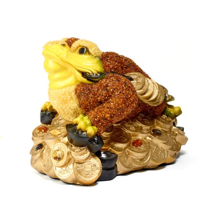 Фигурка &quot;Жаба&quot;-копилка большая на монетах Янтарь/керамика купить