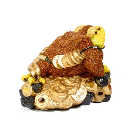 Фигурка &quot;Жаба&quot;-копилка большая на монетах Янтарь/керамика купить