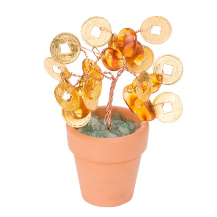 Денежное дерево из Янтаря и полистоуна купить