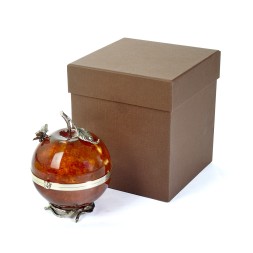 Шкатулка &quot;Райское яблоко&quot; из Янтаря и бронзы