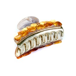 Заколка - краб большая в ассортименте с янтарем