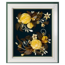 Панно &quot;Бархат7&quot; из Янтаря и черного бархата