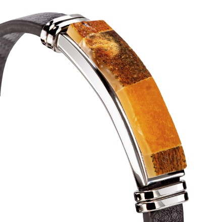 Браслет &quot;Дичка&quot; из Янтаря на кожаном ремешке купить