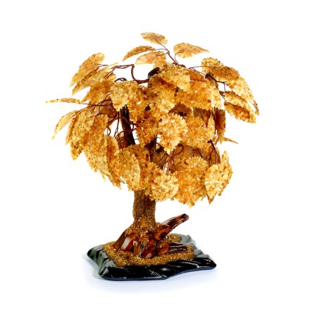 Дерево на деревянной подставке из Янтаря 35 см купить