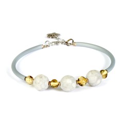 Браслет &quot;Пробуждение&quot; из Янтаря и шпинели на струне