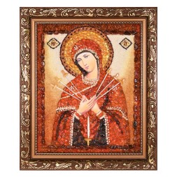 Икона-картина &quot;БМ Семистрельная&quot; из Янтаря