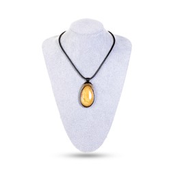 Колье &quot;Дуэт&quot; из Янтаря и нат кожи